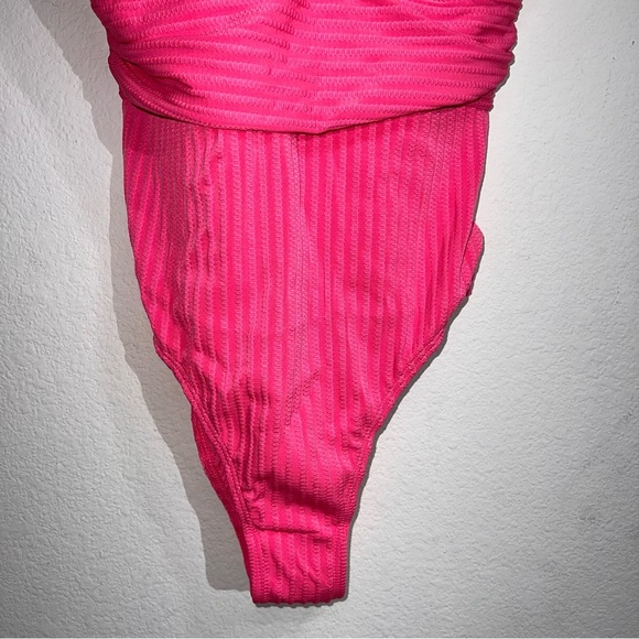 Women's Shein Pink One-Piece Swimsuit Size Large-NWT Slimming Tummy Rushing - Picture 2 of 9